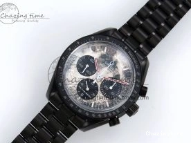 0307 Speedmaster Black Benom PVD Moon RMF Best Edition on PVD Bracelet Lemania HW WrinkleFree 7727